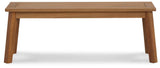 Janiyah Light Brown Outdoor Dining Bench by Ashley at Eve Furniture