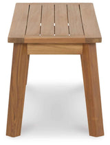 Janiyah Light Brown Outdoor Dining Bench by Ashley at Eve Furniture