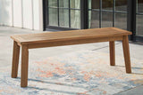 Janiyah Light Brown Outdoor Dining Bench by Ashley at Eve Furniture