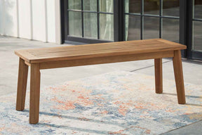 Janiyah Light Brown Outdoor Dining Bench by Ashley at Eve Furniture