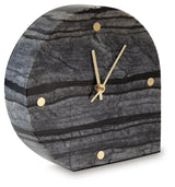Janmour Black Table Clock by Ashley at Eve Furniture
