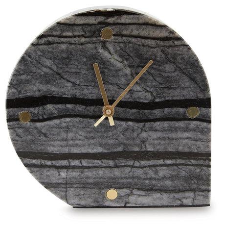 Janmour Black Table Clock by Ashley at Eve Furniture