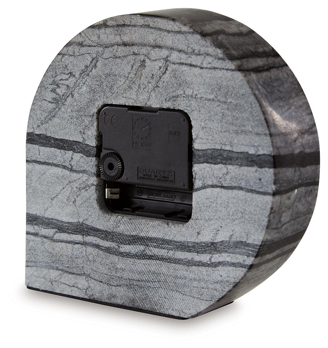 Janmour Black Table Clock by Ashley at Eve Furniture