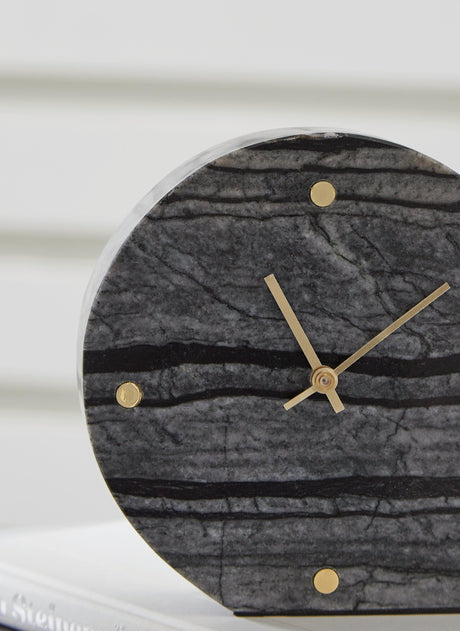 Janmour Black Table Clock by Ashley at Eve Furniture