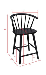 Janna Black Counter Height Stool, Set of 2