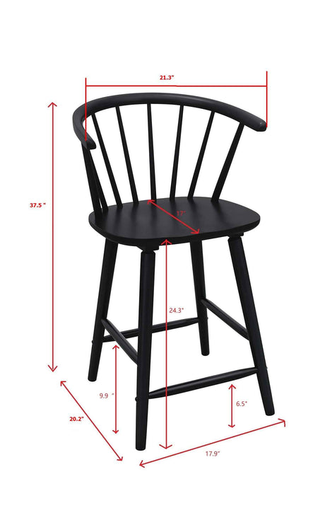 Janna Black Counter Height Stool, Set of 2 by Crown Mark at Eve Furniture
