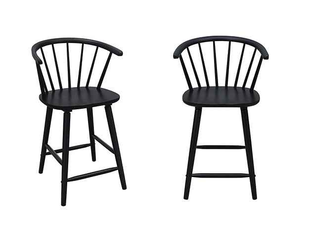 Janna Black Counter Height Stool, Set of 2
