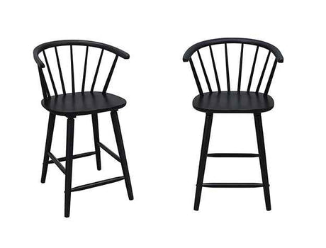 Janna Black Counter Height Stool, Set of 2 by Crown Mark at Eve Furniture