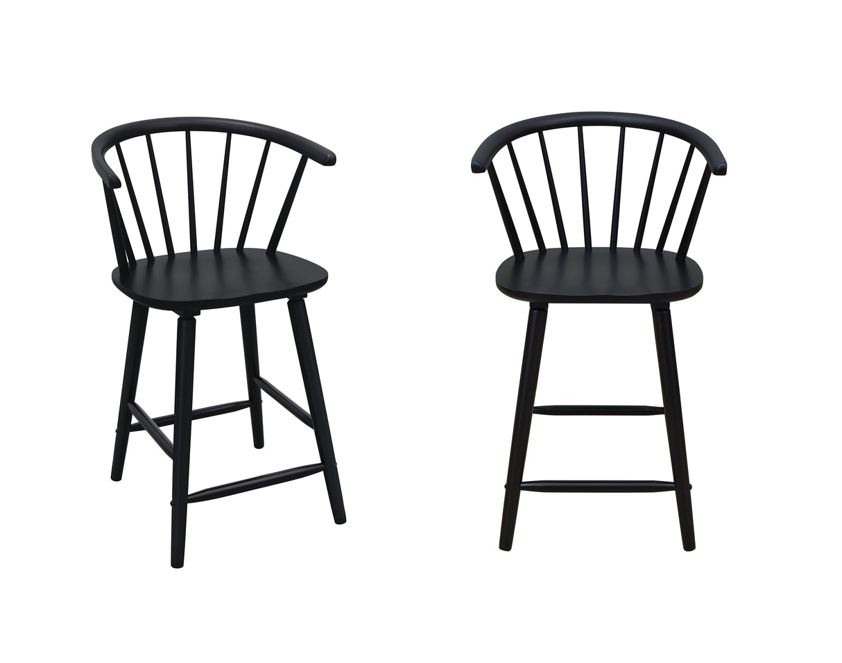 Janna Black Counter Height Stool, Set of 2 by Crown Mark at Eve Furniture