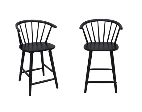 Janna Black Counter Height Stool, Set of 2 by Crown Mark at Eve Furniture