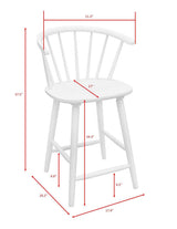 Janna White Counter Height Stool, Set of 2
