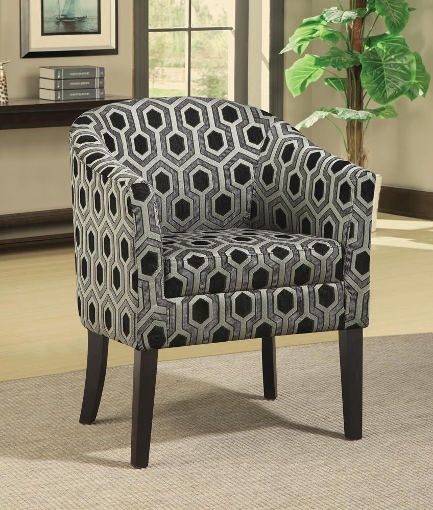 Jansen Gray/Black Hexagon Patterned Accent Chair by Coaster at Eve Furniture