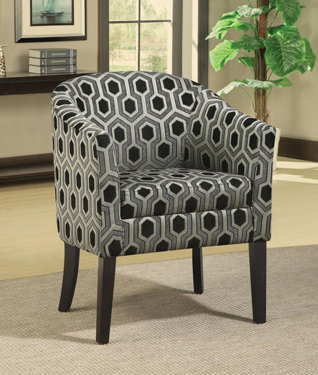 Jansen Gray/Black Hexagon Patterned Accent Chair by Coaster at Eve Furniture