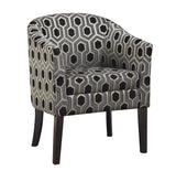 Jansen Gray/Black Hexagon Patterned Accent Chair