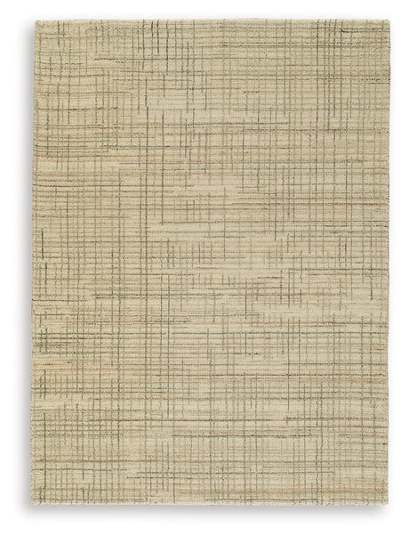 Janston Ivory/Gray/Tan Medium Rug by Ashley at Eve Furniture