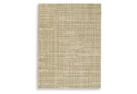 Janston Ivory/Gray/Tan Medium Rug by Ashley at Eve Furniture