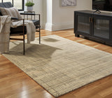 Janston Ivory/Gray/Tan Medium Rug by Ashley at Eve Furniture