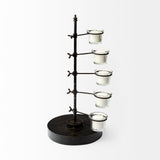 Jaran Black Metal Five Armed Tealight Table Candle Holder by Mercana at Eve Furniture
