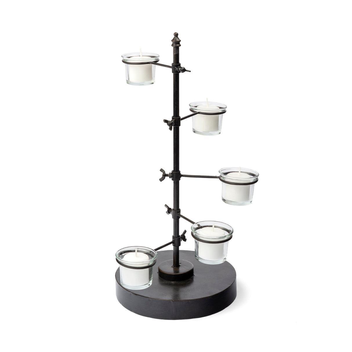 Jaran Black Metal Five Armed Tealight Table Candle Holder by Mercana at Eve Furniture