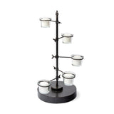 Jaran Black Metal Five Armed Tealight Table Candle Holder by Mercana at Eve Furniture