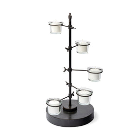 Jaran Black Metal Five Armed Tealight Table Candle Holder by Mercana at Eve Furniture