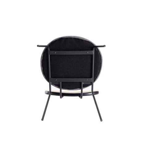 Jardin Dining Chair in Black with Cane and Grey Upholstered Seating (set of 4) by Manhattan Comfort at Eve Furniture