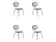 Jardin Dining Chair in Black with Cane and Grey Upholstered Seating (set of 4) by Manhattan Comfort at Eve Furniture