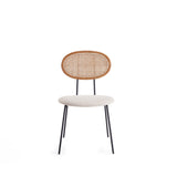 Jardin Dining Chair in Nature Cane and Oatmeal Upholstered Seating (set of 2) by Manhattan Comfort at Eve Furniture