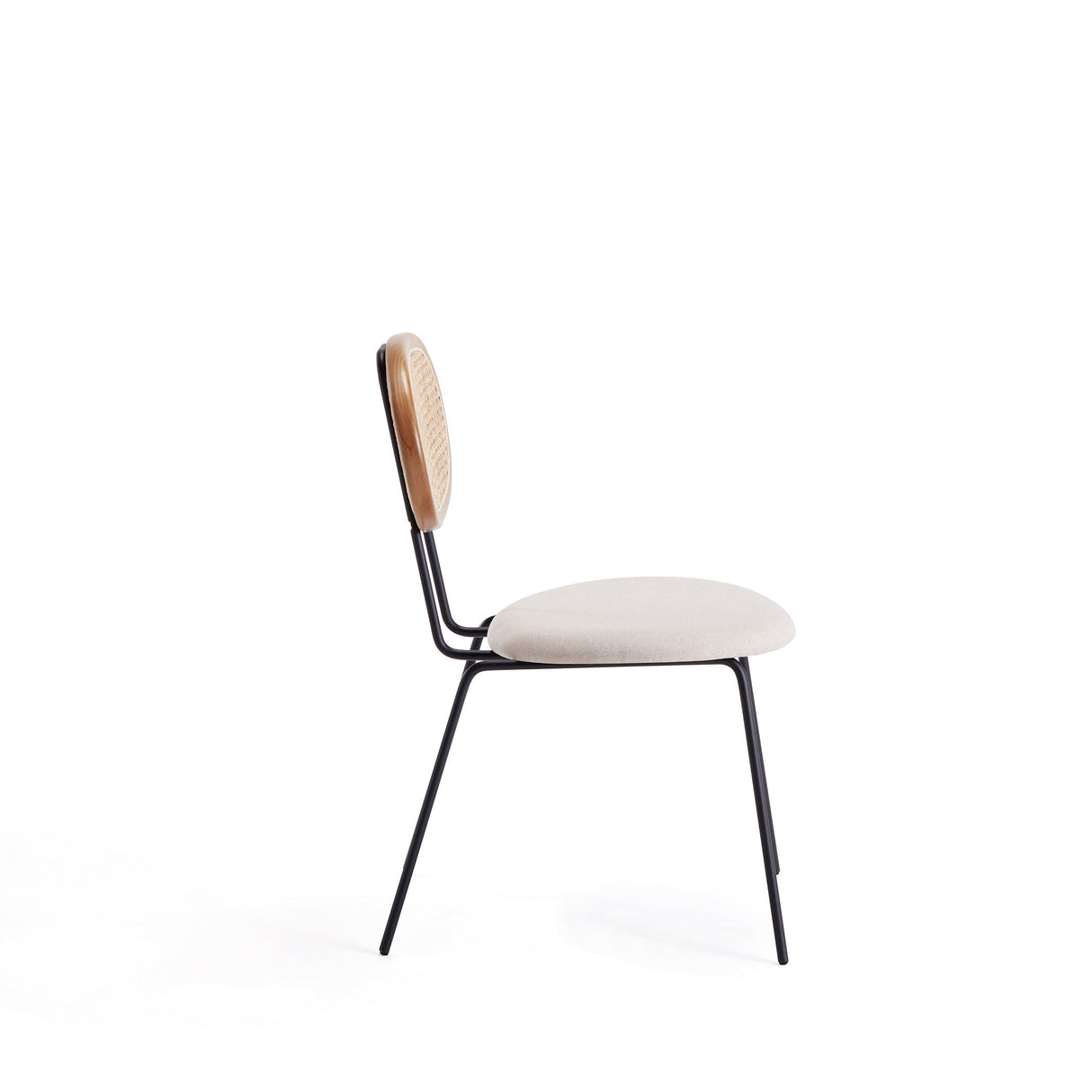 Jardin Dining Chair in Nature Cane and Oatmeal Upholstered Seating (set of 2) by Manhattan Comfort at Eve Furniture