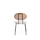 Jardin Dining Chair in Nature Cane and Oatmeal Upholstered Seating (set of 2) by Manhattan Comfort at Eve Furniture