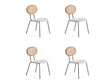 Jardin Dining Chair in Nature Cane and Oatmeal Upholstered Seating (set of 4) by Manhattan Comfort at Eve Furniture