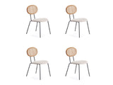 Jardin Dining Chair in Nature Cane and Oatmeal Upholstered Seating (set of 4) by Manhattan Comfort at Eve Furniture