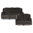 Jarita Chocolate 2-Piece Double Reclining Set by Homelegance at Eve Furniture