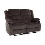 Jarita Chocolate Double Reclining Loveseat by Homelegance at Eve Furniture