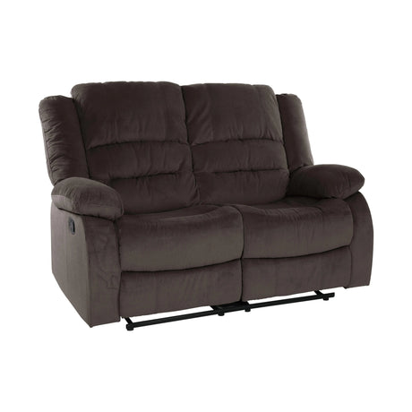 Jarita Chocolate Double Reclining Loveseat by Homelegance at Eve Furniture