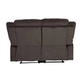 Jarita Chocolate Double Reclining Loveseat by Homelegance at Eve Furniture