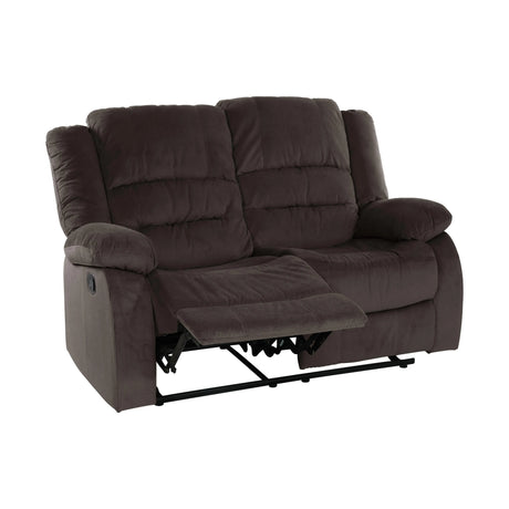 Jarita Chocolate Double Reclining Loveseat by Homelegance at Eve Furniture
