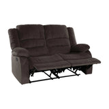 Jarita Chocolate Double Reclining Loveseat by Homelegance at Eve Furniture