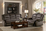 Jarita Chocolate Double Reclining Loveseat by Homelegance at Eve Furniture