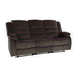 Jarita Chocolate Double Reclining Sofa by Homelegance at Eve Furniture