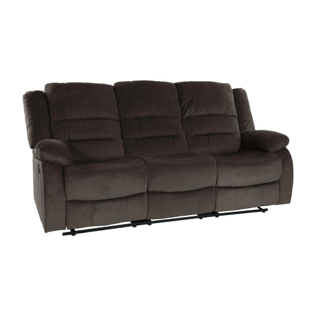 Jarita Chocolate Double Reclining Sofa by Homelegance at Eve Furniture