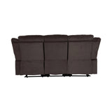 Jarita Chocolate Double Reclining Sofa by Homelegance at Eve Furniture