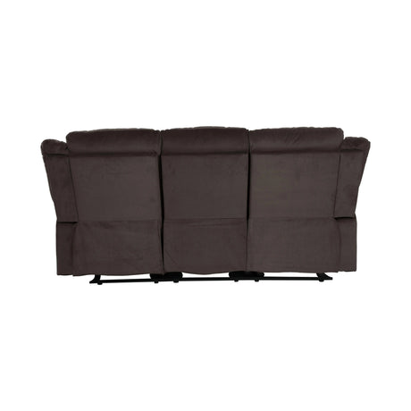 Jarita Chocolate Double Reclining Sofa by Homelegance at Eve Furniture