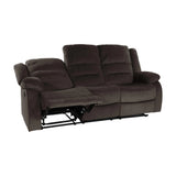 Jarita Chocolate Double Reclining Sofa by Homelegance at Eve Furniture