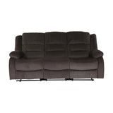 Jarita Chocolate Double Reclining Sofa by Homelegance at Eve Furniture
