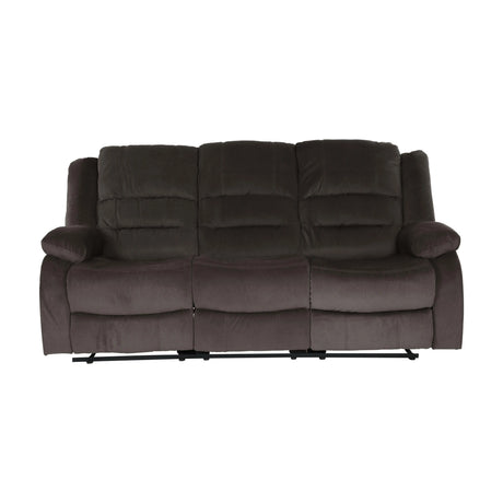 Jarita Chocolate Double Reclining Sofa by Homelegance at Eve Furniture