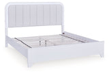 Jarlee White California King Upholstered Panel Bed by Ashley at Eve Furniture