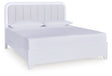 Jarlee White California King Upholstered Panel Bed by Ashley at Eve Furniture