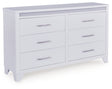 Jarlee White Dresser by Ashley at Eve Furniture