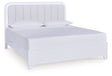 Jarlee White King Upholstered Panel Bed by Ashley at Eve Furniture